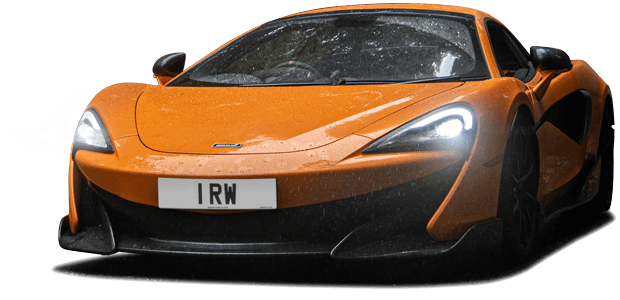 A McLaren bearing the registration 1 RW