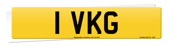 The registration number 1 VKG on a set of acrylics