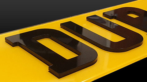 Closeup of our 4D lettering