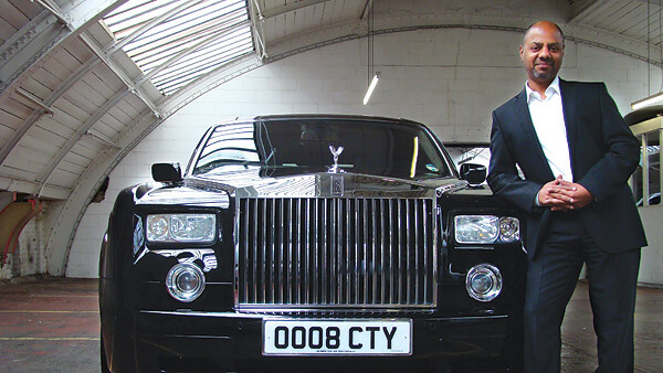 Prakash Patel with number plate 0008 CTY