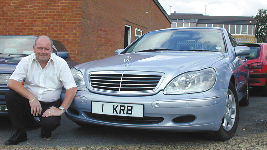 Electrician Keith Butler and his number plate