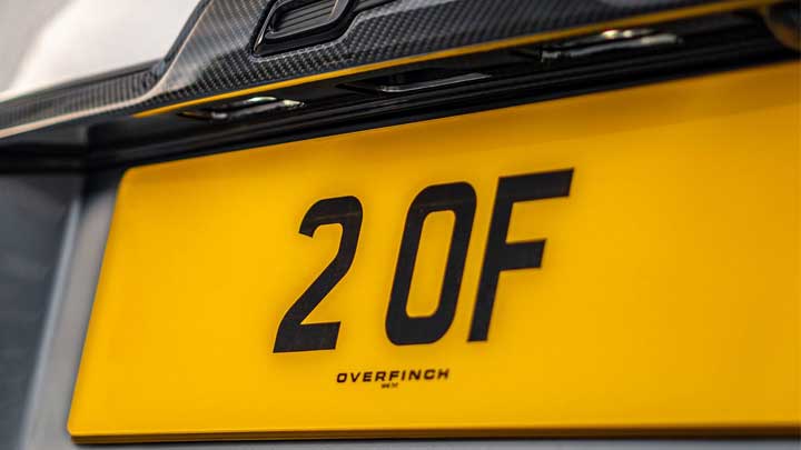 Overfinch's dateless number plate 2 OF