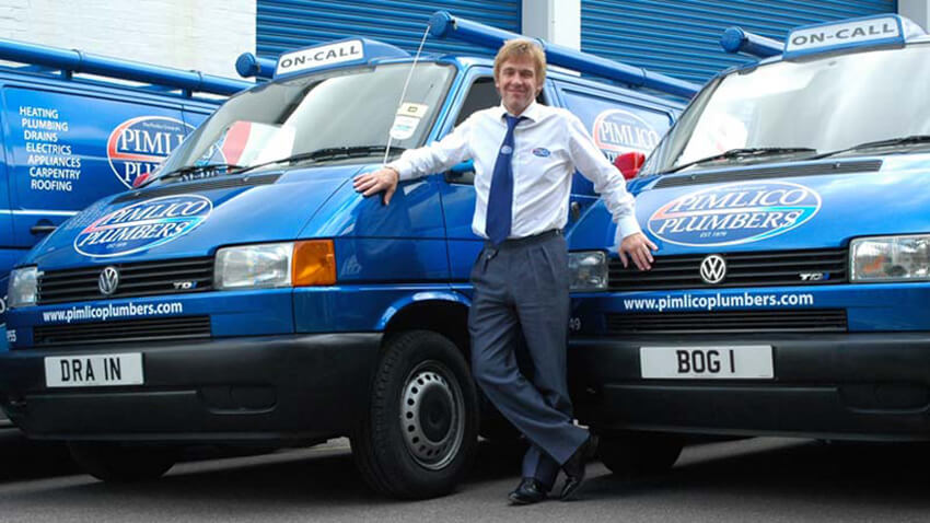 Pimlico Plumbers with personalised plates