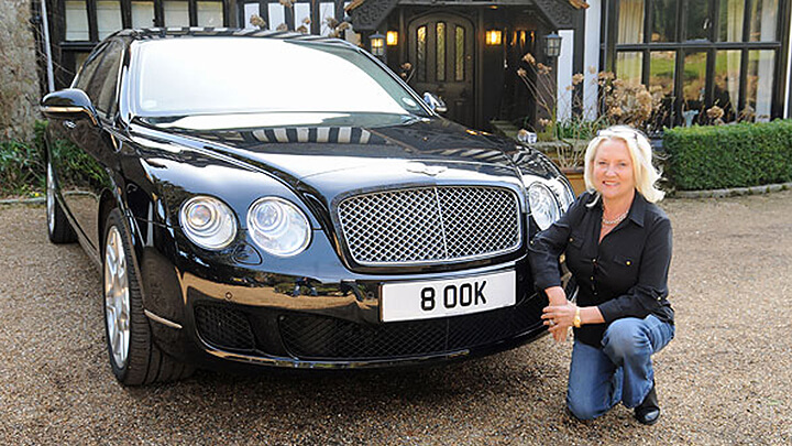 Martina Cole with number plate 8 OOK