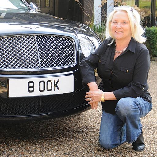 Martina Cole with number plate 8 OOK