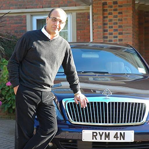 Theo Paphitis with number plate RYM 4N