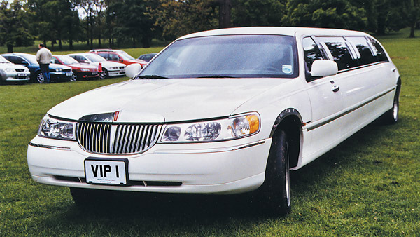 A limousine bearing the number plate VIP 1