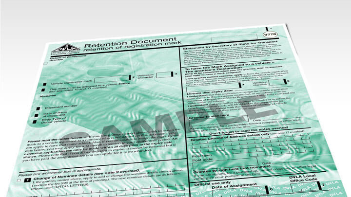 A photo of DVLA document V778