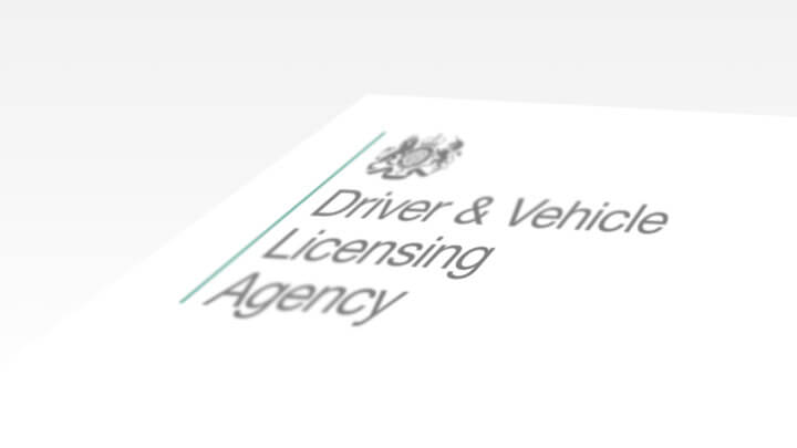 Closeup of DVLA logo
