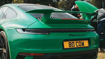 An Porsche 911 Carrera 4S with number plate 80 COW